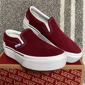 Vans Shoes Vans Classic Slipon Suede Pomegranate True White